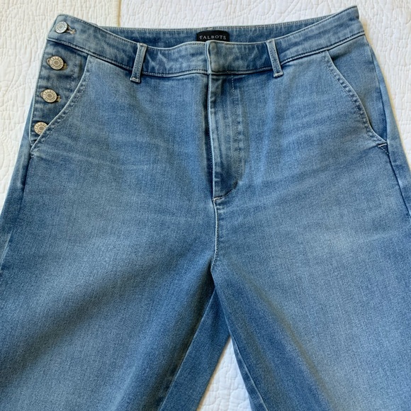 Talbots denim trouser sailor buttons high rise - Picture 2 of 6